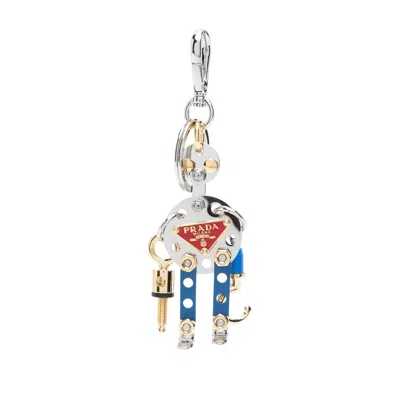 Prada Silver Keyrings & Chains Men In Metallic