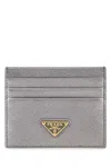 Prada Metallic Leather Cardholder Featuring Refined Design