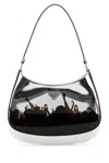 Prada Cleo Concert-print Metallic Leather Shoulder Bag In Argento