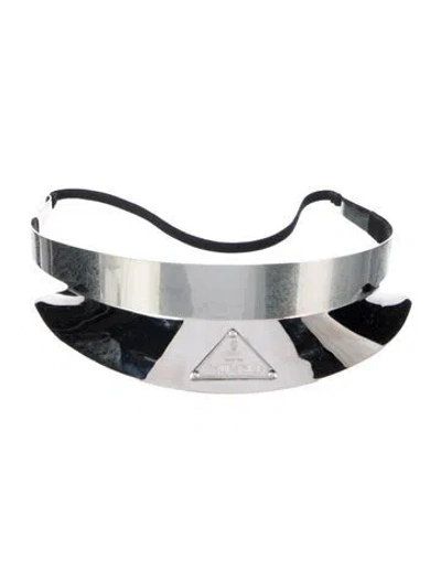 Pre-owned Prada Silver Logo Headband In Multi