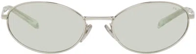 Prada Silver Logo Sunglasses In 1bc80g