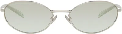 Prada Silver Logo Sunglasses In 1bc80g