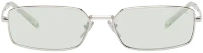Prada Silver Logo Sunglasses In Metallic