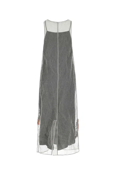 Prada Silver Mesh Long Dress