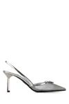 Prada Mesh-panelled Slingback Pumps In Silver