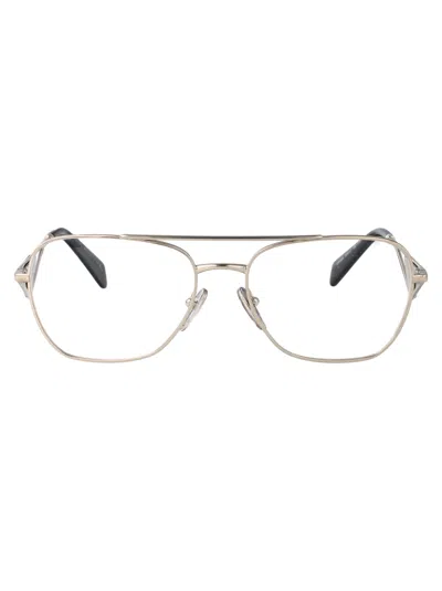 Prada Silver Metal Glasses In Metallic