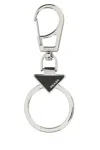 PRADA SILVER METAL KEY RING