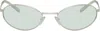 Prada Silver Metal Oval Sunglasses