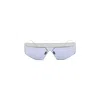 Prada Silver Metallic Geometric Lens Runway Sunglasses In Blue