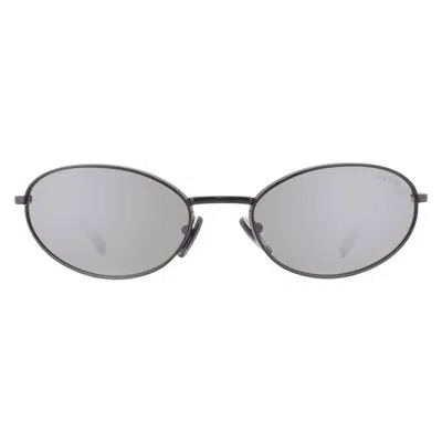 Prada Silver Mirror Oval Ladies Sunglasses Pr A59s 1ab60g 59 In Neutral