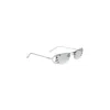 Prada Rimless Rectangular Sunglasses With Polished Metal Frames In White