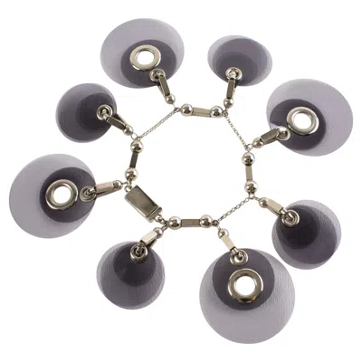 Pre-owned Prada Silver Plate And Gray Lucite Chain Bracelet Runway Ss 2016 Collection