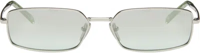 Prada Silver '' Logo Sunglasses In 1bc80g
