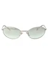 Prada Silver Steel Sunglasses In Gray