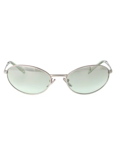 Prada Silver Steel Sunglasses In Gray