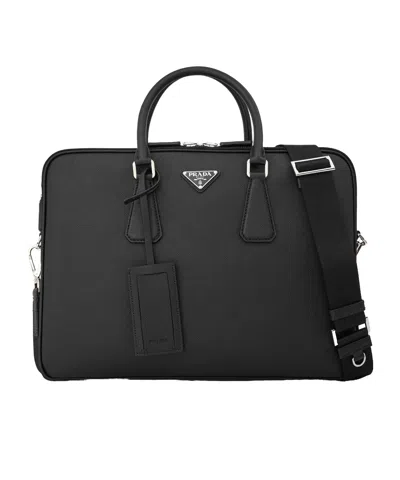 Prada Simple Crossbody Bag In Black
