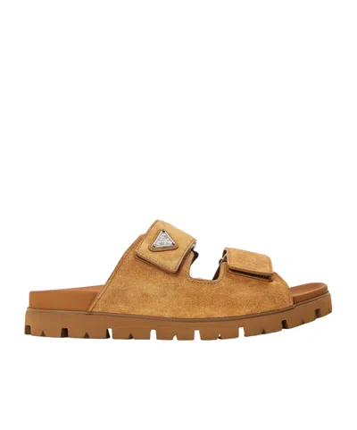 Prada Simple Flat Sandals In Animal Print