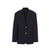 Prada Mohair And Silk Blazer Jacket In Black