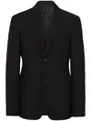 Prada Single-breasted Mohair Wool Jacket In Black