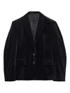 Prada Single-breasted Velvet Jacket In Black