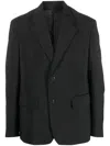 Prada Single-breasted Wool Blend Jacket In Black