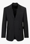 Prada Single-breasted Blazer In Mohair And Wool In Black