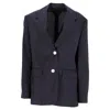 Prada Single-breasted Blazer In Navy Blue Wool In Blue