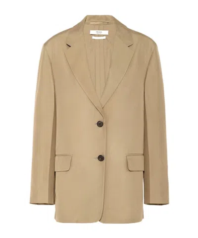 Prada Single-breasted Blazer In Beige