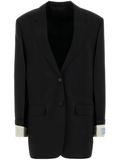 Prada Einreihiges Sakko In Schwarz