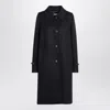 Prada Single-breasted Blue Wool Coat In Blue