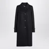 Prada Coat With Button Detailing And Side Pockets In Blue