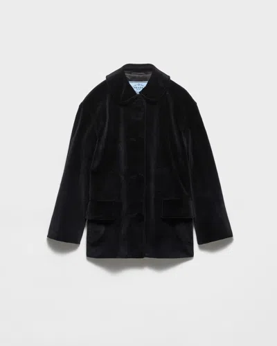 Prada Single-breasted Caban Jacket In Black