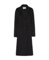 Prada Cappotto In Misto Lana Nera Donna In Black