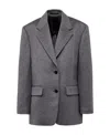Prada Single-breasted Cashmere Jacket In Grey