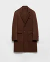 Prada Notched-lapel Single-breasted Coat In Brown
