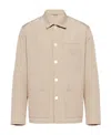Prada Single-breasted Casual Jacket In Beige