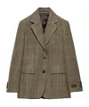 Prada Single-breasted Prince Of Wales Checked Jacket In Green