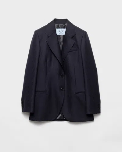 PRADA SINGLE-BREASTED CHEVRON JACKET
