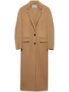 Prada Single-breasted Cashgora Coat In 中性色