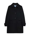 Prada Single-breasted Coat In Black
