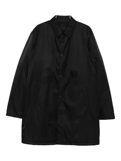 Prada Single-breasted Coat In Black