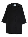 Prada Single-breasted Coat In Black
