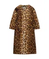Prada Leopard Print Overcoat In Brown