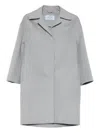 Prada Single-breasted Coat In Gray