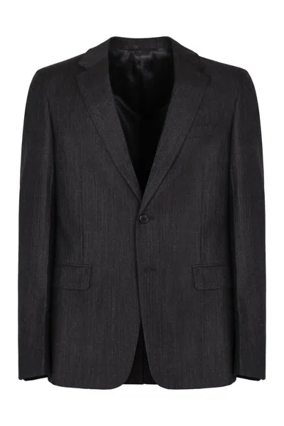 PRADA PRADA SINGLE-BREASTED COAT IN WOOL AND CASHMERE