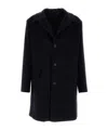 Prada Midnight Wool Blend Coat In Navy Blue