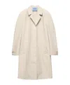 Prada Single-breasted Coat In Neutral