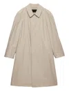 Prada Single-breasted Coat In Neutral