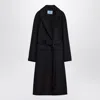 Prada Cappotto In Misto Lana Nera Donna In Black