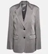 Prada Single-breasted Cotton Blazer In Acciaio